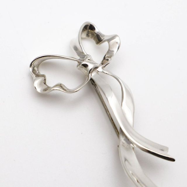 希少》Tiffany & Co ブローチ ショップ シルバー リボン ヴィンテージ