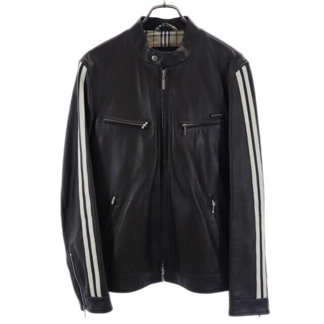 バーバリーブラックレーベル 三陽商会 シープスキン レザーライダース