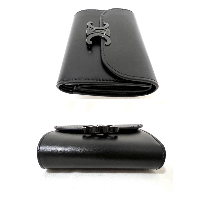 現行モデル✨ CELINE 3つ折り財布 ブラック トリオンフ 型押し 黒 現行