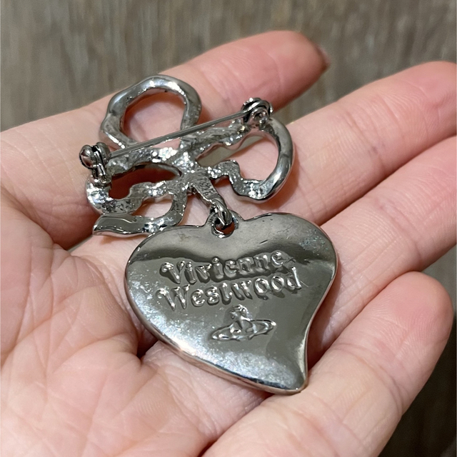 VivienneWestwoodレア ハート＆リボン ブローチ ボウブローチ