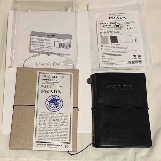 トラベラーズノート プラダ パスポートサイズ ブラック 文房具