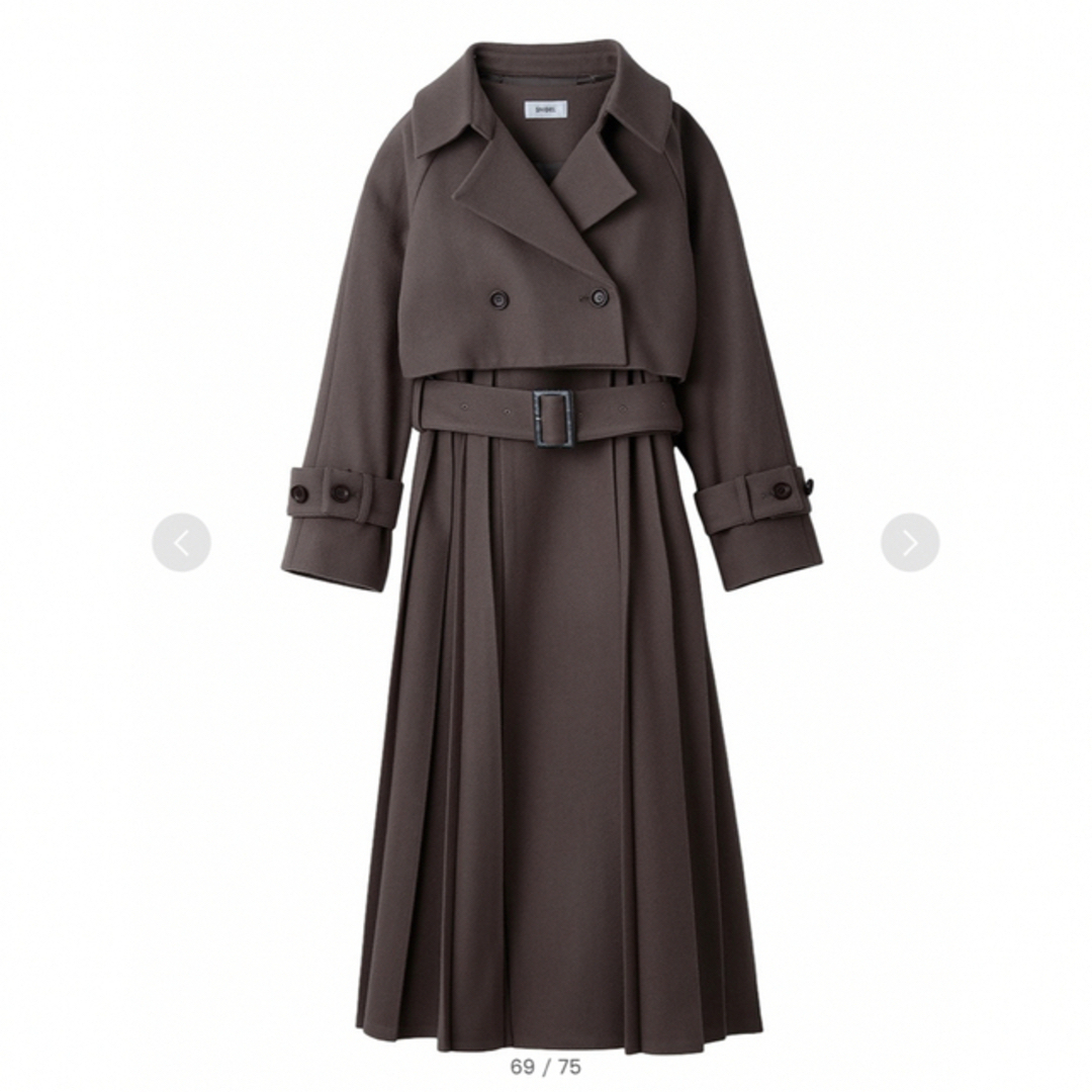 SNIDEL スナイデル 【限定】プリーツウールコート MOC 0サイズ