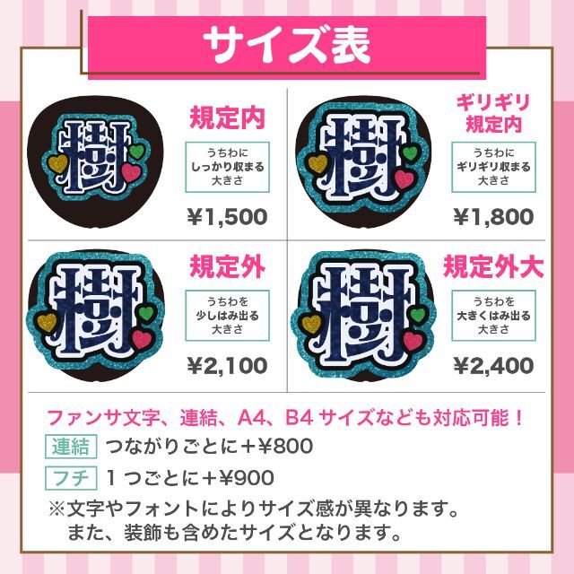 名前 文字 オーダー うちわ屋さん 手作り かわいい ハングル 連結