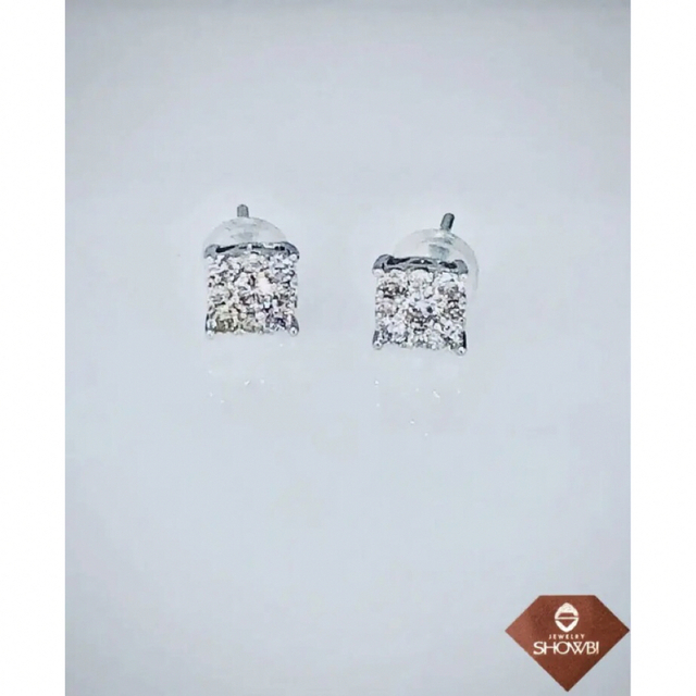 4°C K18WG ダイヤモンドピアス(K18WG) ダイヤモンドピアス K18WG