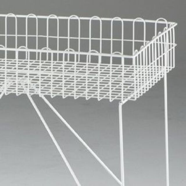 新品□簡単ネットワゴン75cm白色キャスター付ディスプレイ催事SALE販売