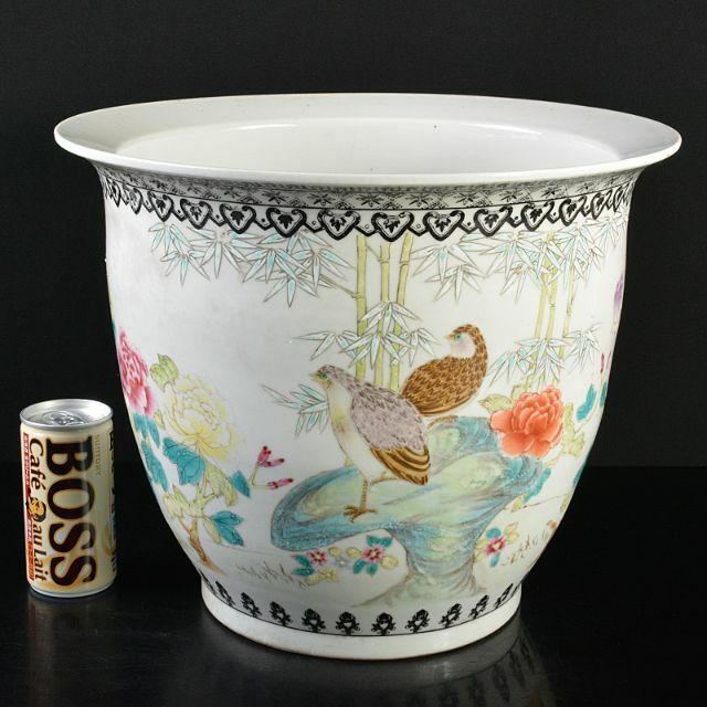 朝鮮 李朝 高麗白磁 染付 鏤雕卍葉文透かし 筆筒 G R4660 【公式通販】