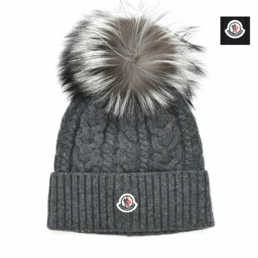 MONCLER ブラック ニット帽 L ブラック ニットキャップ : ハット