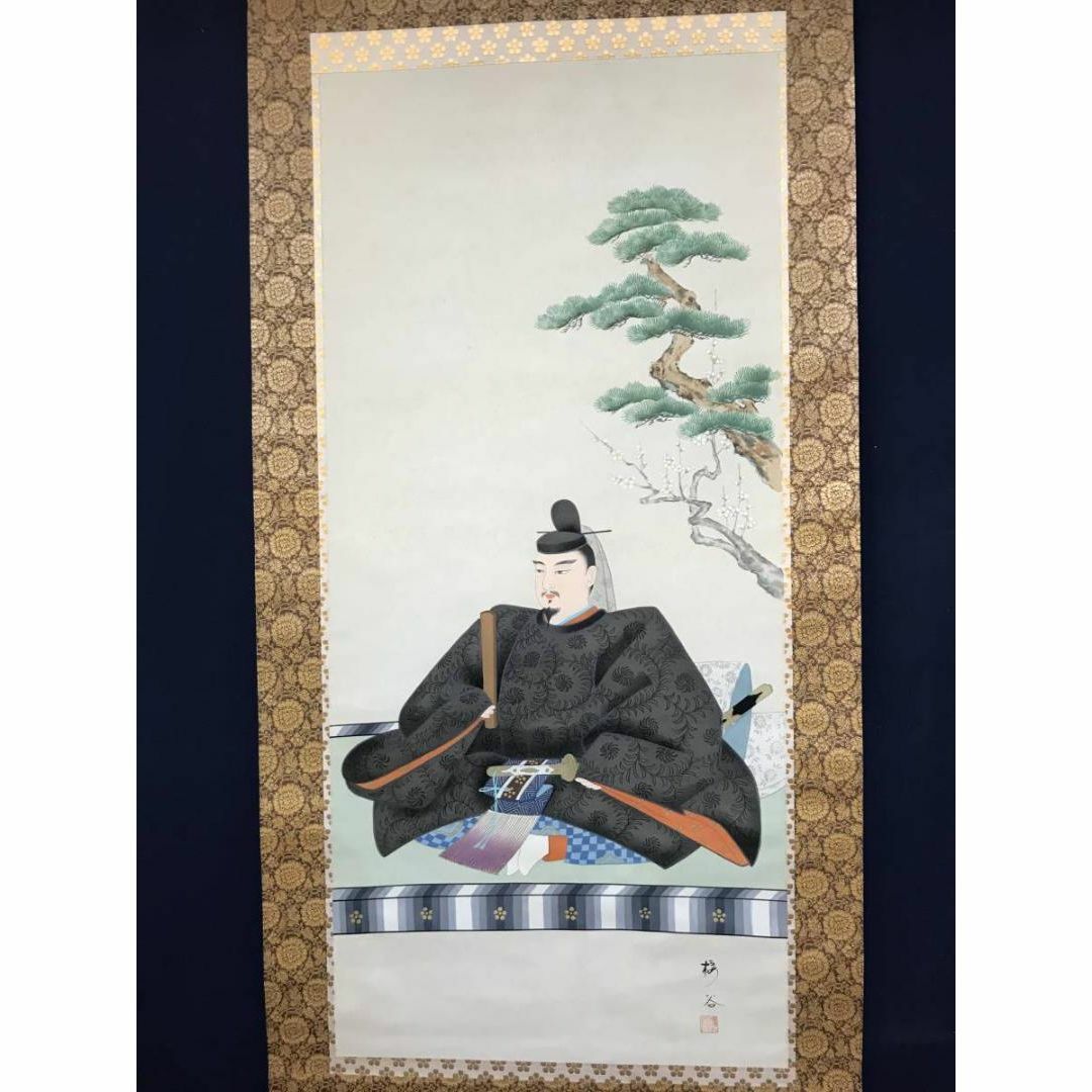 真作】森寛斎/菅原道真公図/掛軸☆宝船☆Z-450 真作】森寛斎/菅原道真
