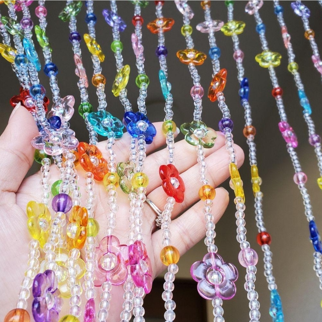 レトロポップ 珠のれん オレンジS箱付き 昭和レトロ ビーズのれん