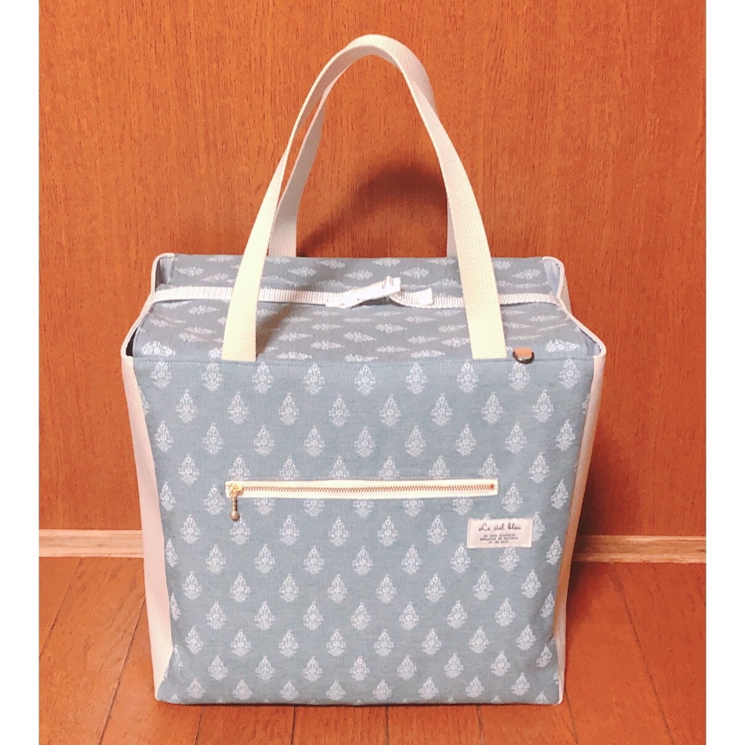 ダマスク柄 遮光 通院用旅行用災害避難用 鳥かごキャリーバッグ ブルー