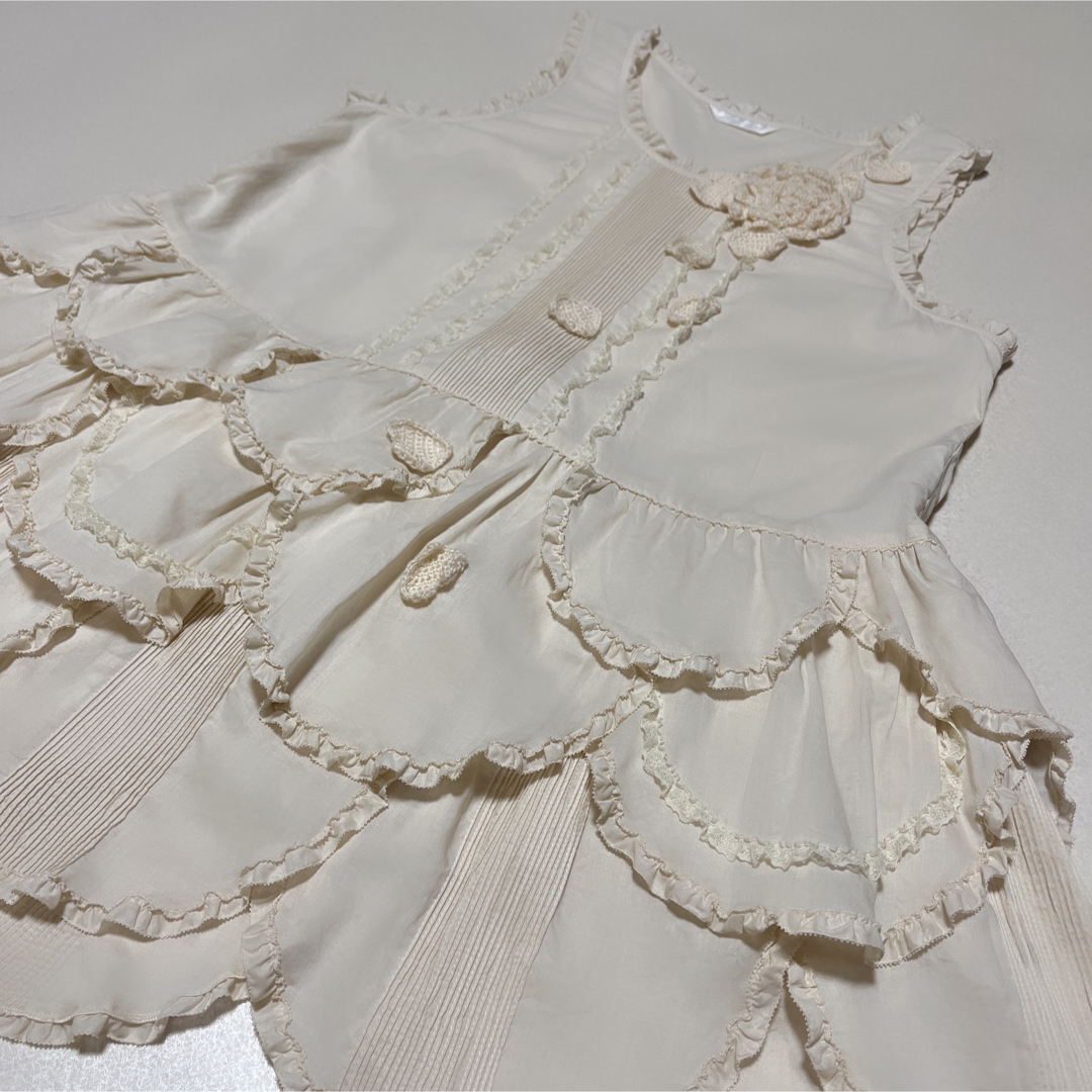 ピンクハウス ローズペタル ローンタブリエ 生成り