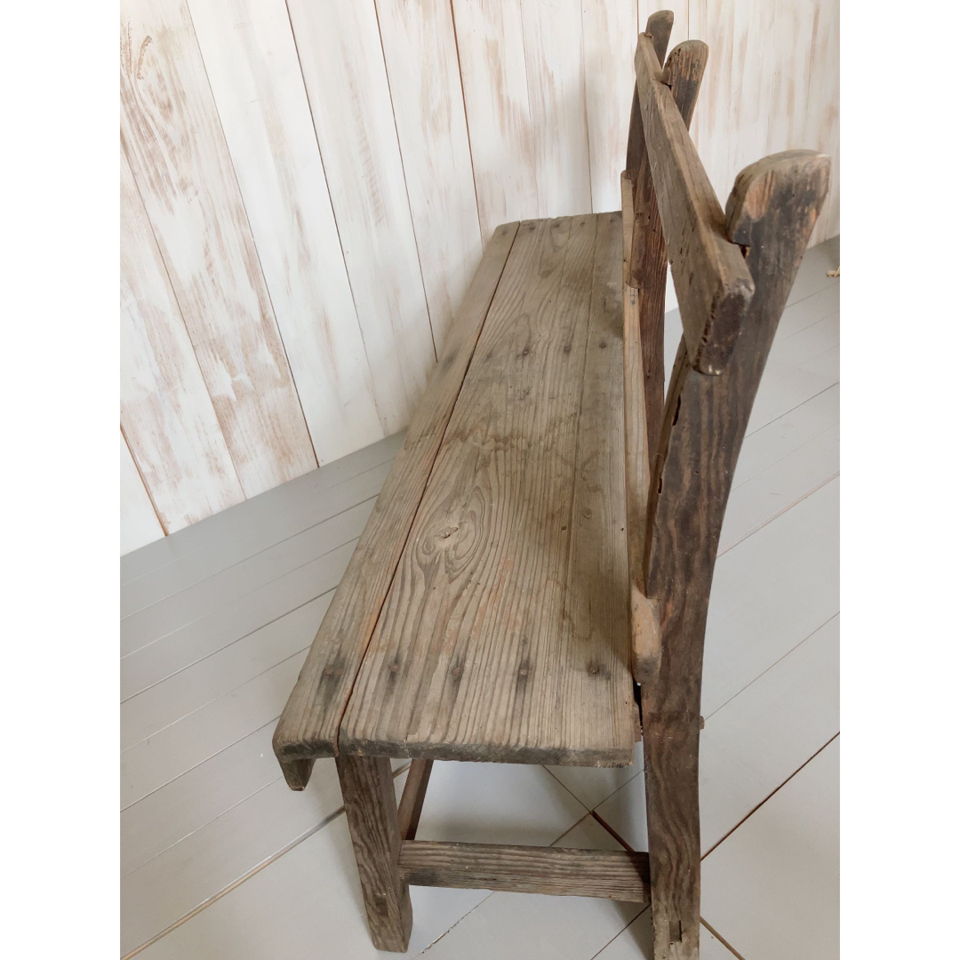 受渡し予定者決定】アンティーク 木製 椅子 ベンチ