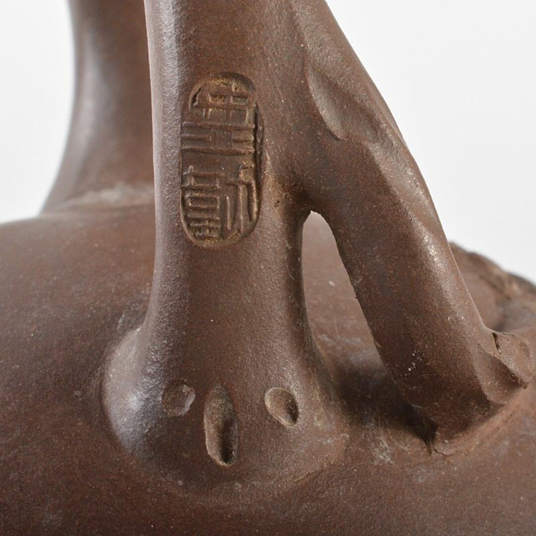 中国 紫砂 朱泥 貼梅文 急須 茶壷 在銘 M R6224 【公式通販】