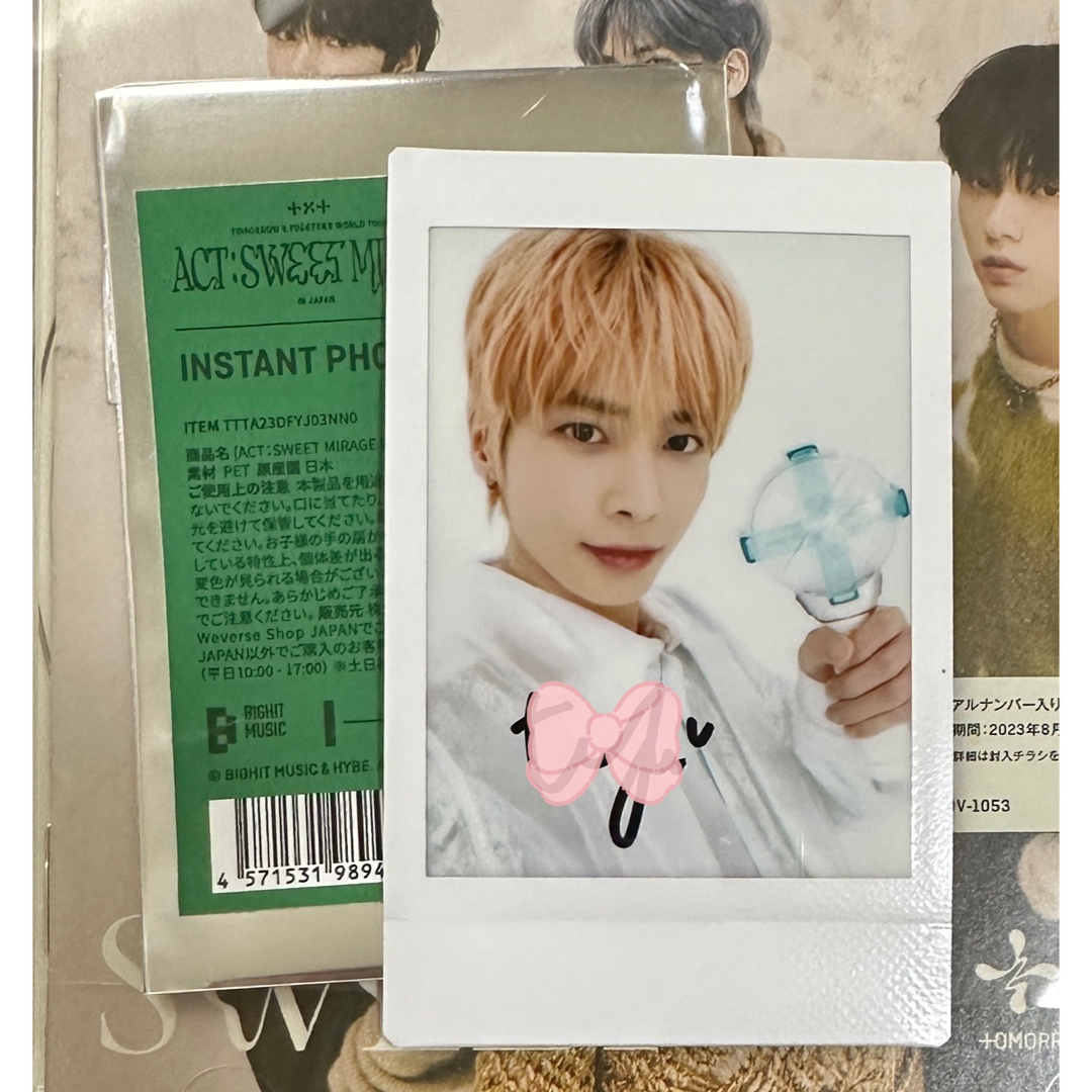 TXT LINEMUSIC 直筆サイン 生写真 テヒョン TXT LINE music サイン入り