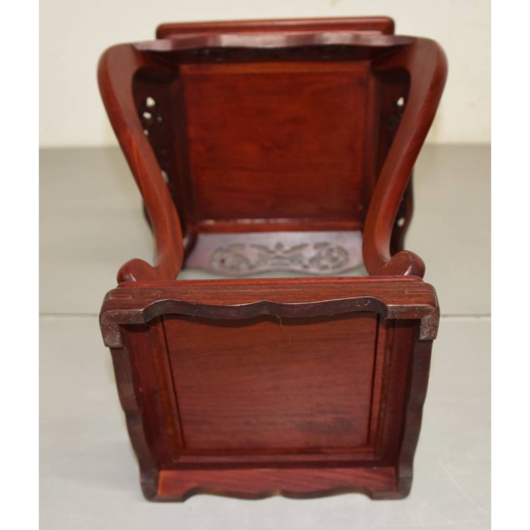 唐木 猫脚 木製 透かし彫り 花台 香炉台 高卓 茶道 華道具 無垢材 3,2