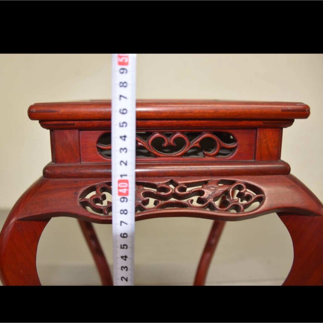 伝統工芸品指物細工 時代物 「唐木 猫脚花台・香炉台・飾り台」茶道具 花