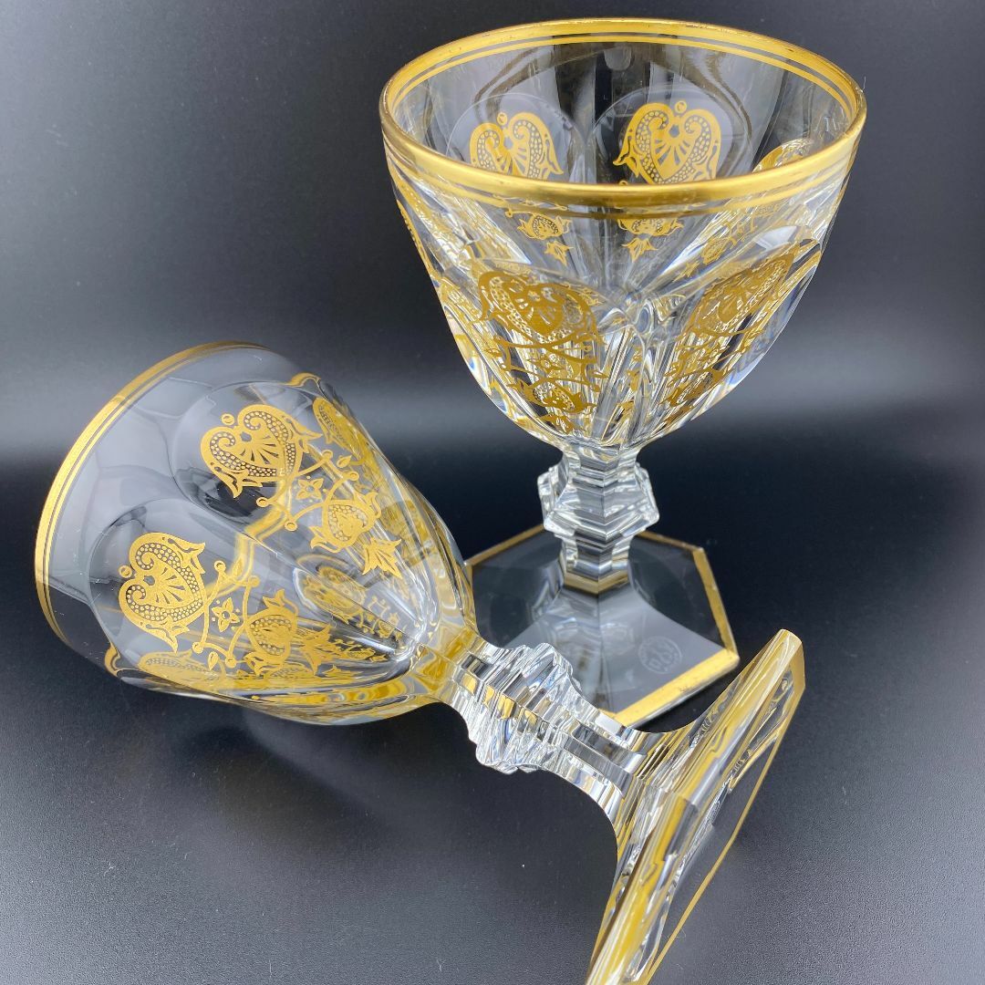 Baccarat - H156 バカラ アルクール エンパイア 金彩 ワイン グラス 2