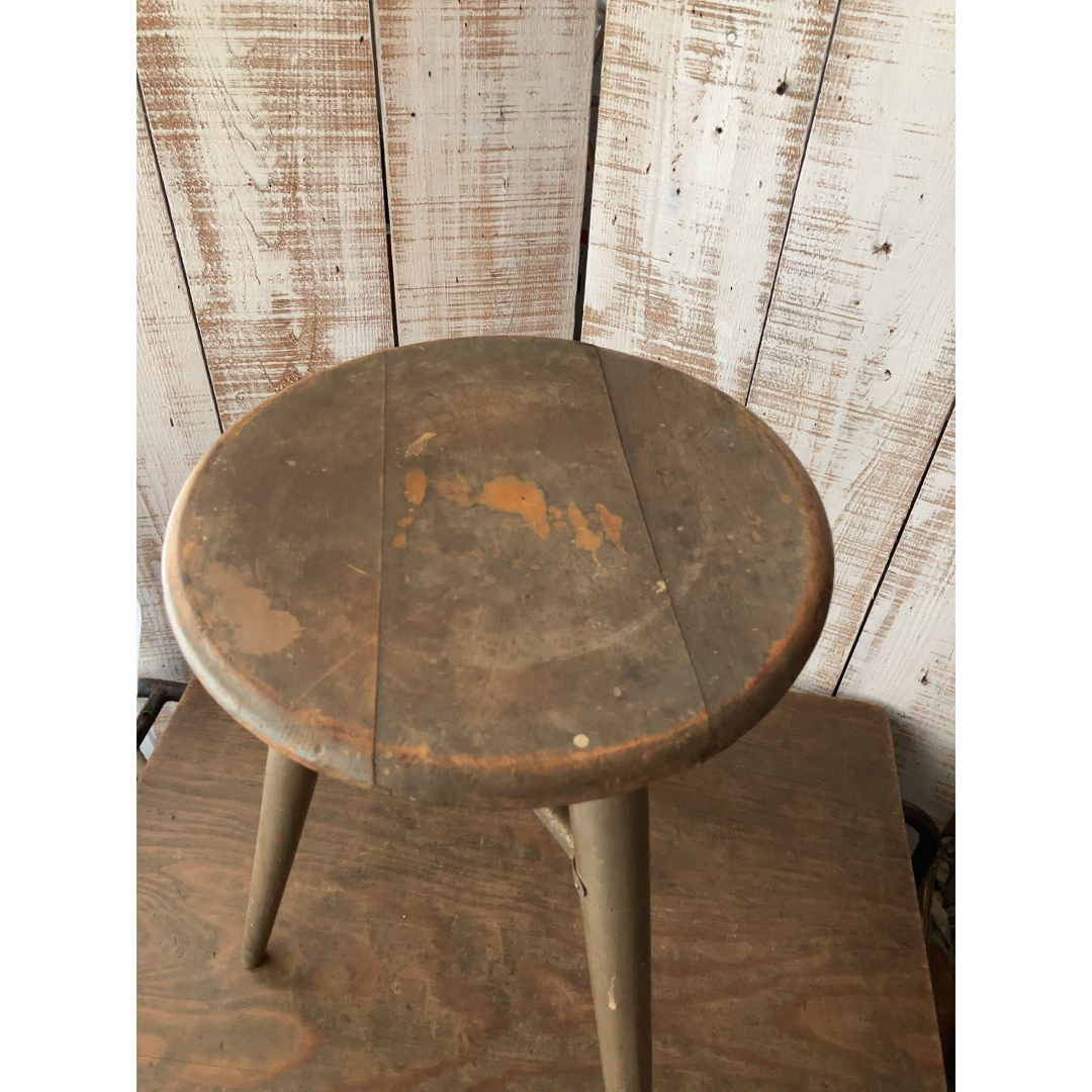 ヴィンテージ スツール ヘリンボーン柄 4本脚 ヴィンテージ スツール