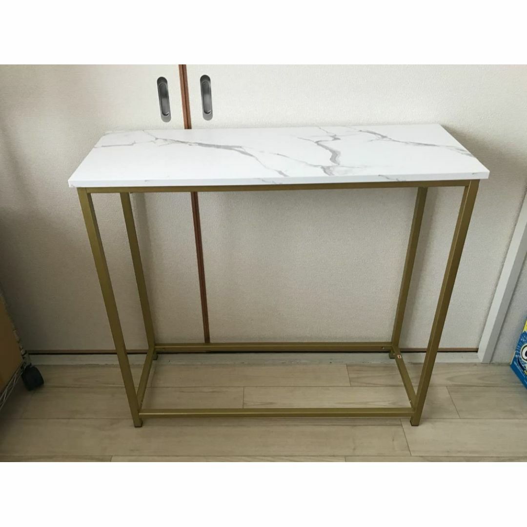高級感のある大理石調コンソールサイドテーブル玄関収納