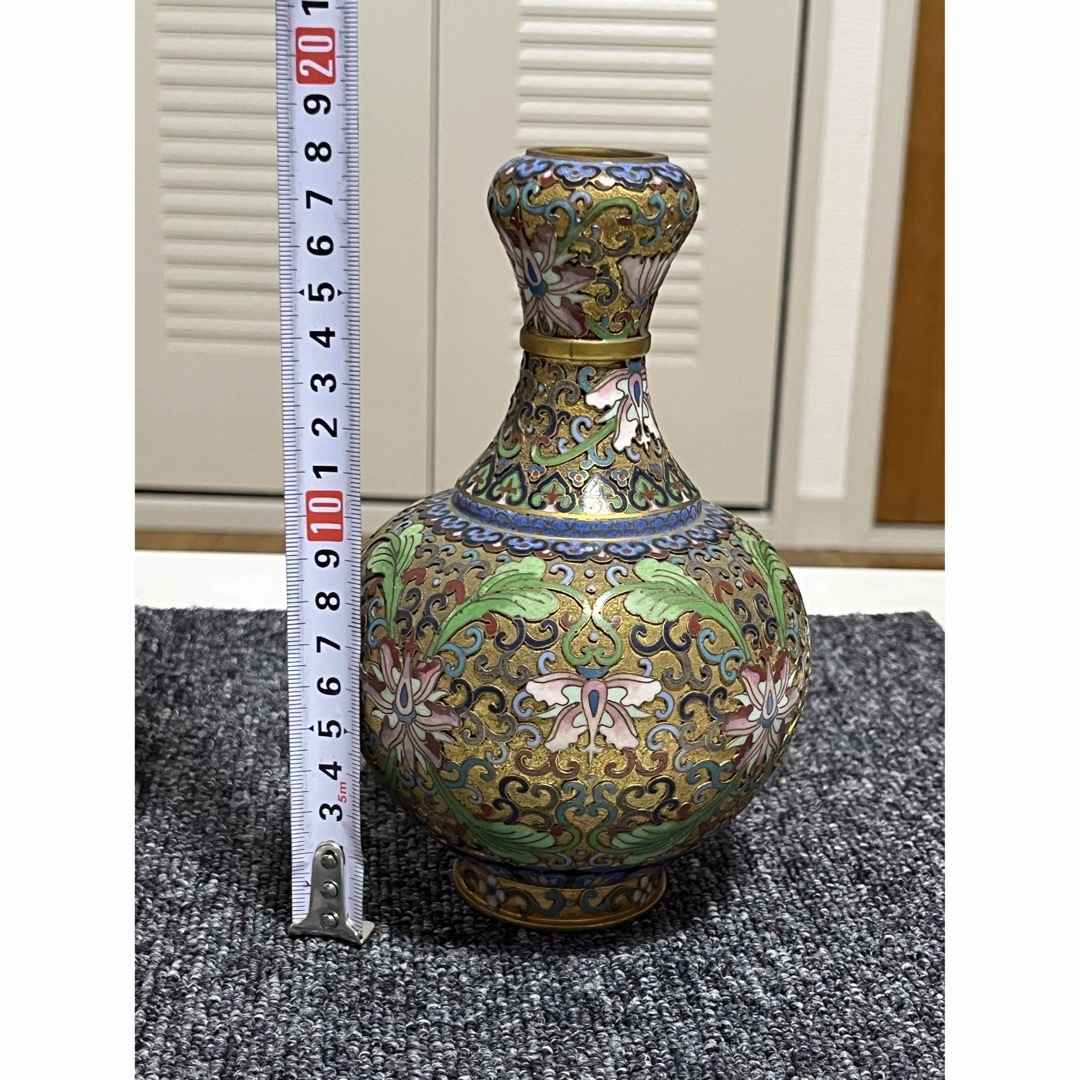 レトロ 中国美術 景泰藍 七宝焼き 花瓶 壺 骨董品 約30cm