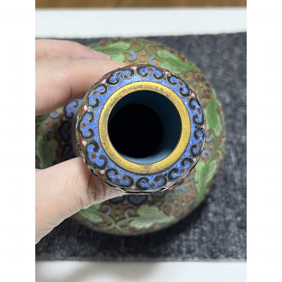 2492 七宝焼 景泰藍 琺瑯 花瓶 2客 【公式通販】