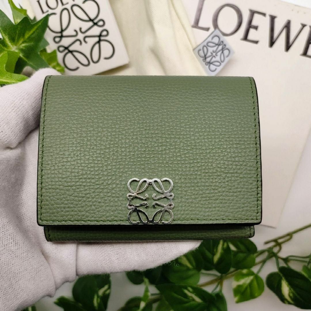 LOEWE ロエベ☆アナグラム トライフォールド 三つ折り財布 ローズ