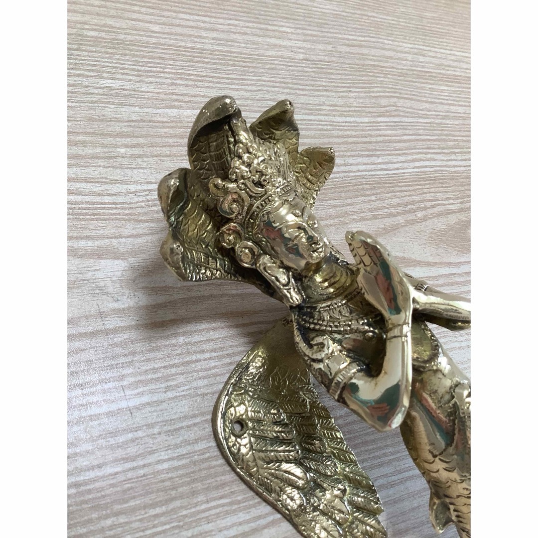 ヒンドゥー教 新品 》 ドアハンドル ナーガ 女神 真鍮 24.5cm C