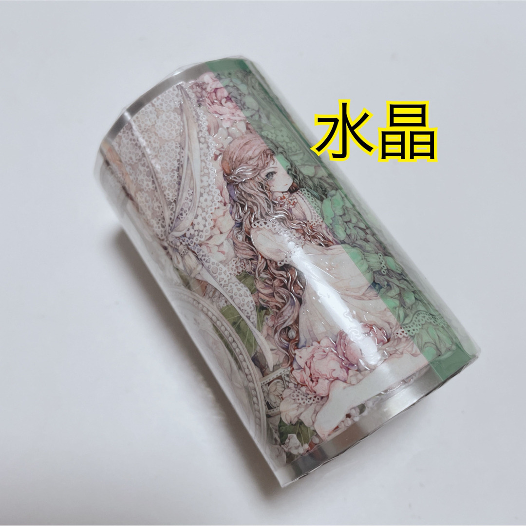 巻売 523☆ 海外 マスキングテープ マステ PET 装飾 人物 金ホロ+水晶