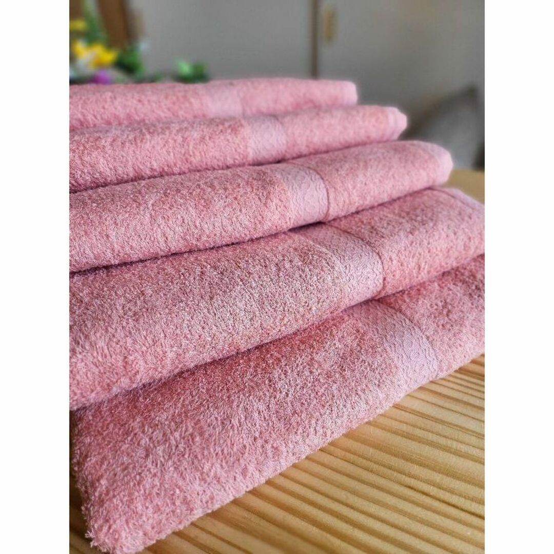 泉州タオル 高級綿糸サーモンピンクバスタオルセット6枚 まとめ売り