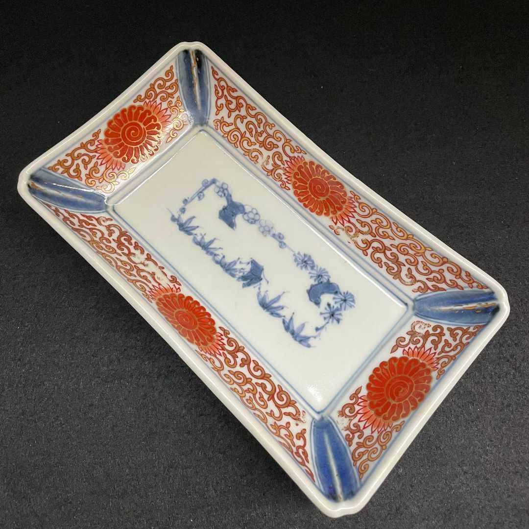 江戸時代【富貴長春】骨董品 アンティ ーク⭐️ 蛸唐草 古伊万里 長皿