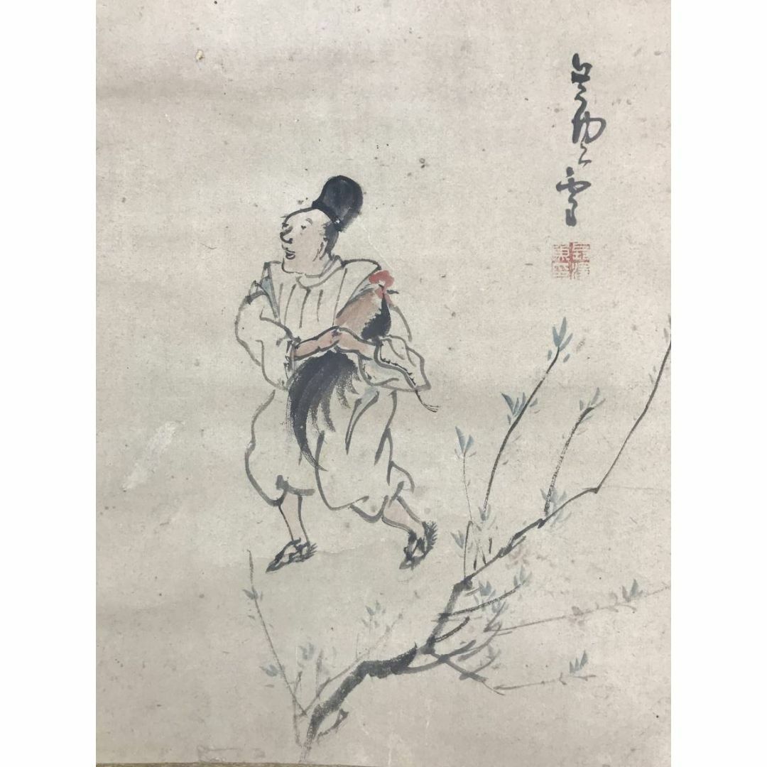 模写/長沢蘆雪/長沢芦雪/常盤御前雪之図/人物図/掛軸☆宝船☆AH-643