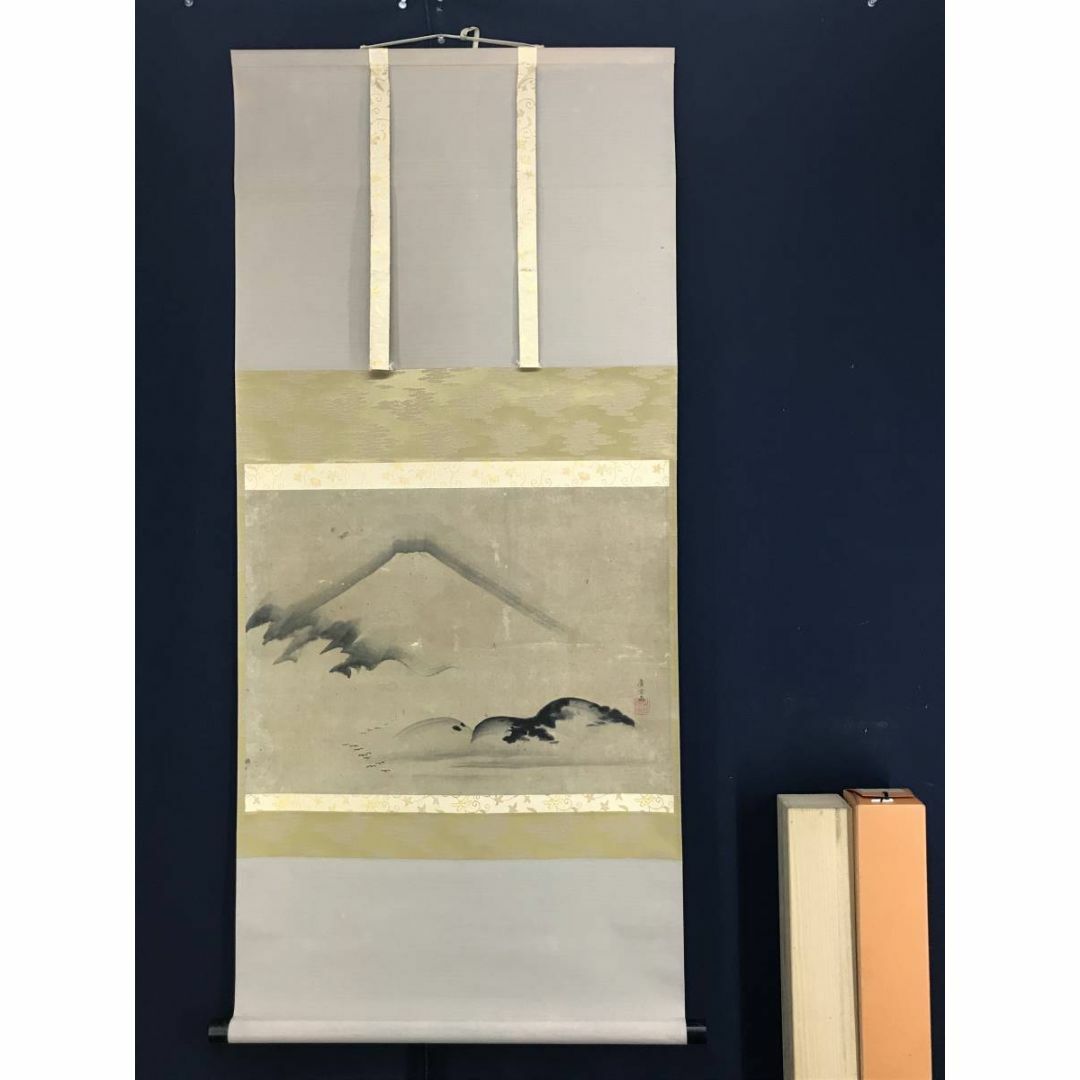 真作】藤田友閑/富士山水図/横物/掛軸/名家伝来/Z-989 真作】藤田友閑