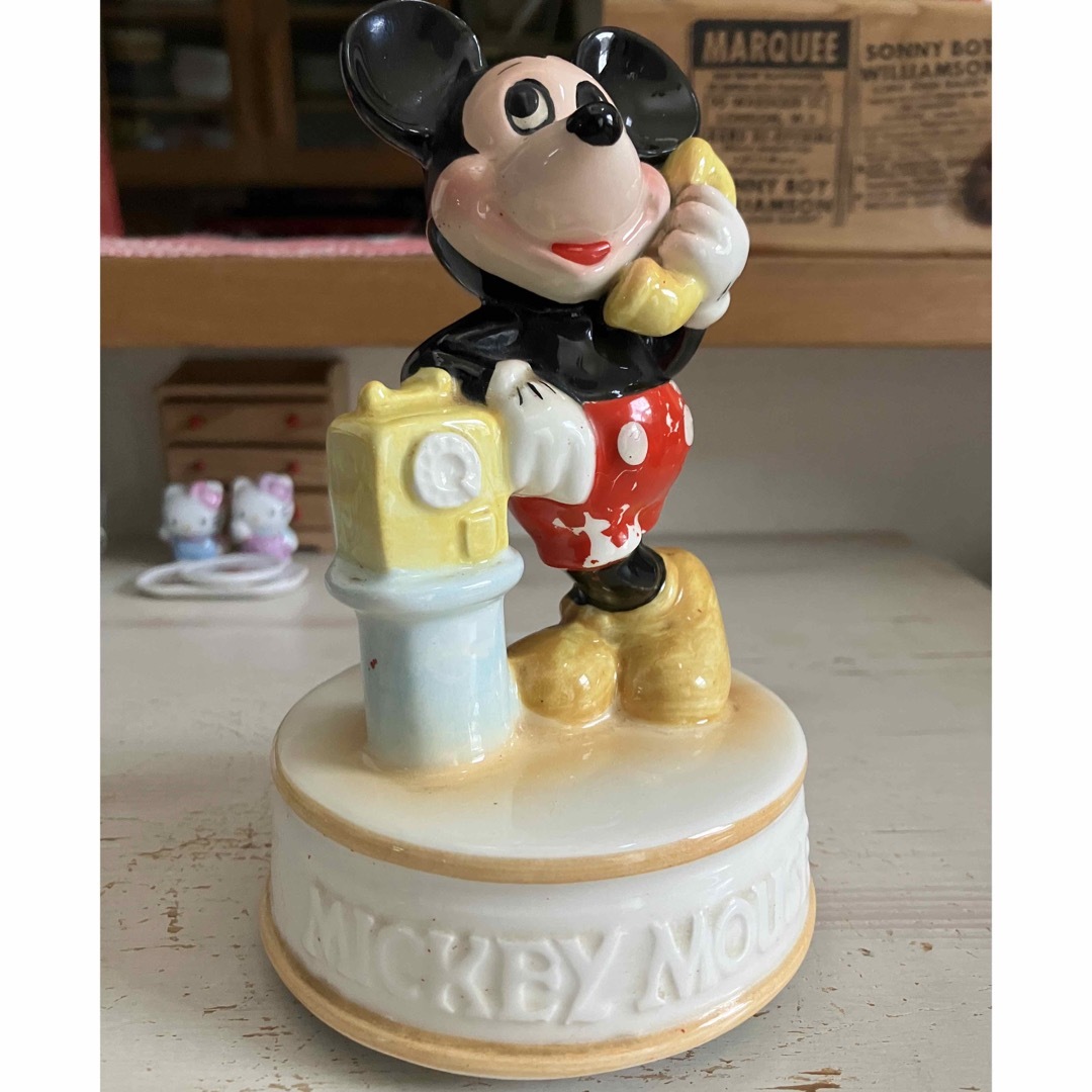 昭和レトロ 当時物 ディズニー Sankyo ミッキーオルゴール ぬいぐるみ