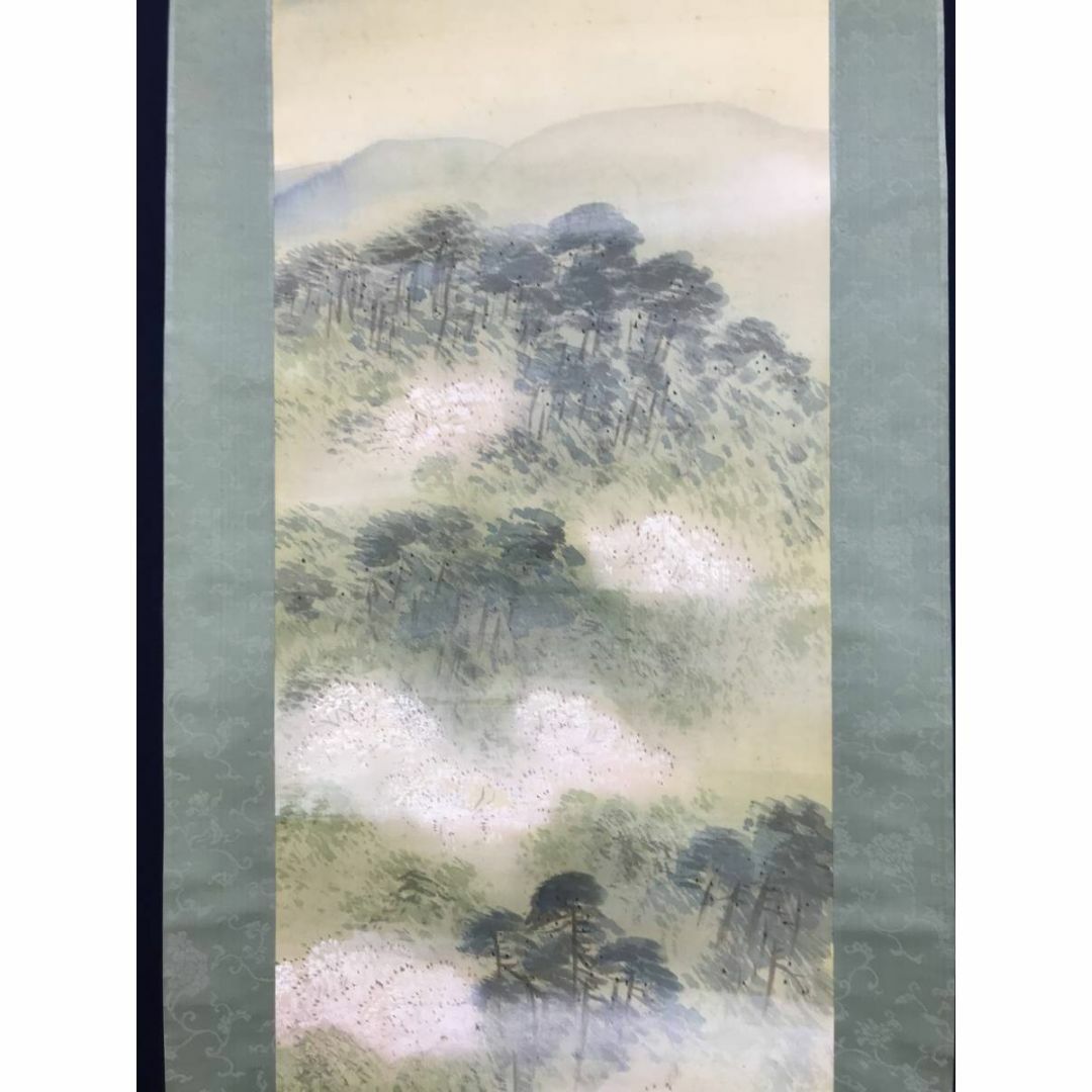 真作/朝見香城/山水図/城図/掛軸/名家伝来/AE-18