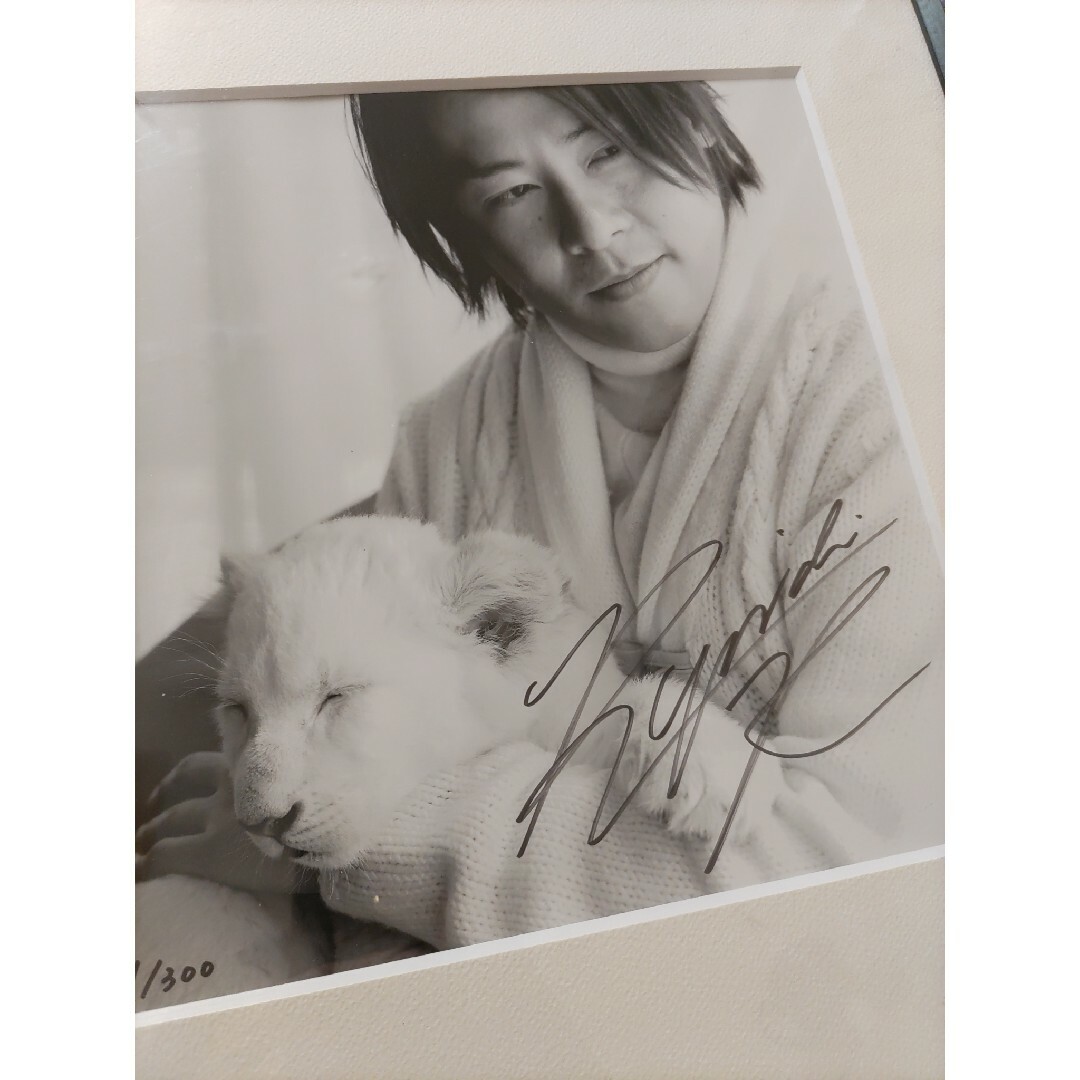 直筆サイン入りFC限定購入品!河村隆一ライオンの赤ちゃん額装LUNA SEA