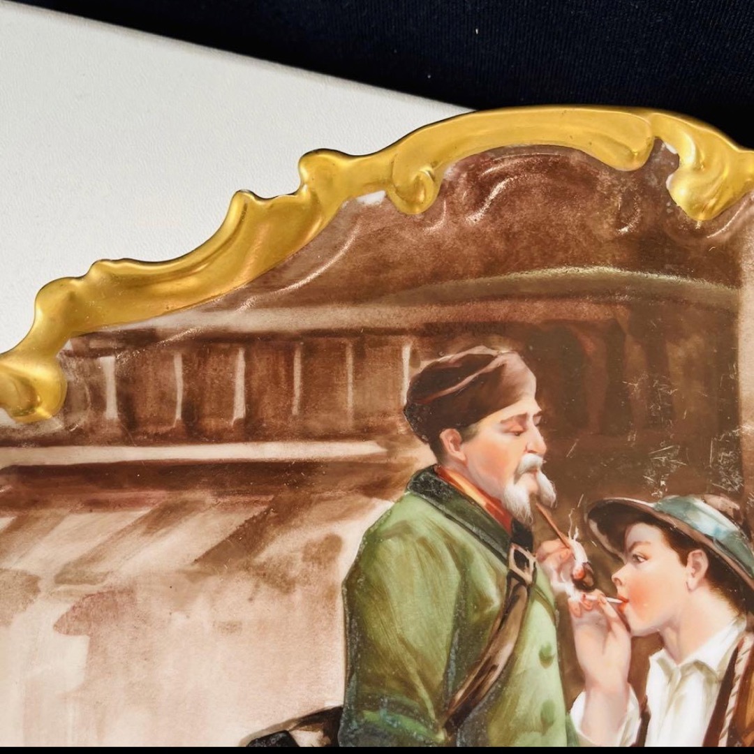 リモージュ LRL 飾り皿人物画サイン入りアンティーク