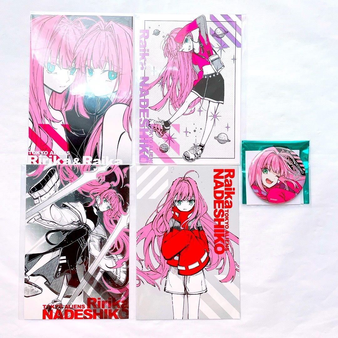 SQUARE ENIX - 東京エイリアンズ 撫子ライカ 缶バッジ ポストカードの
