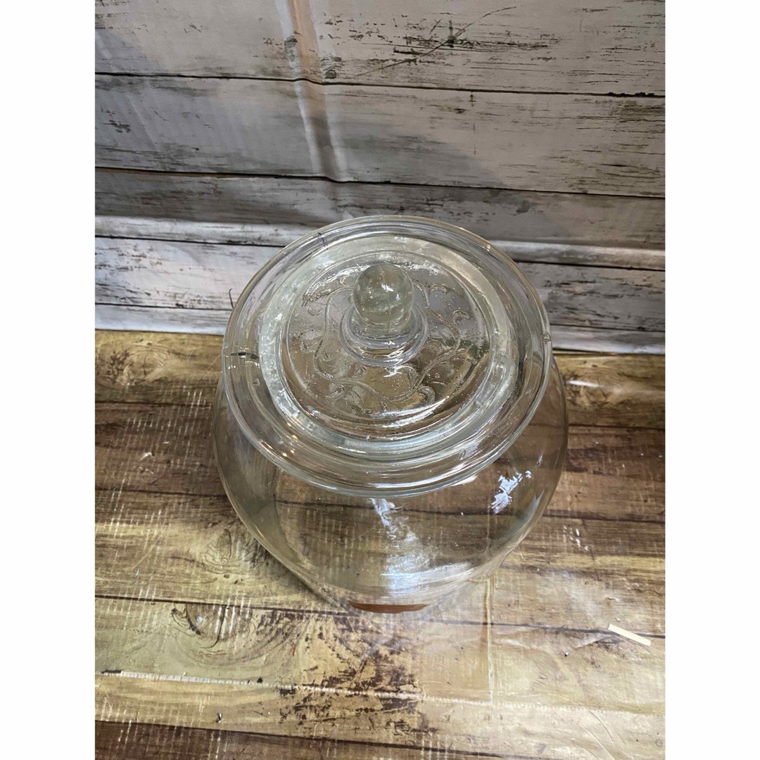 昭和レトロ ガラス瓶 大 アンティーク ガラス容器 戦前 気泡 駄菓子屋