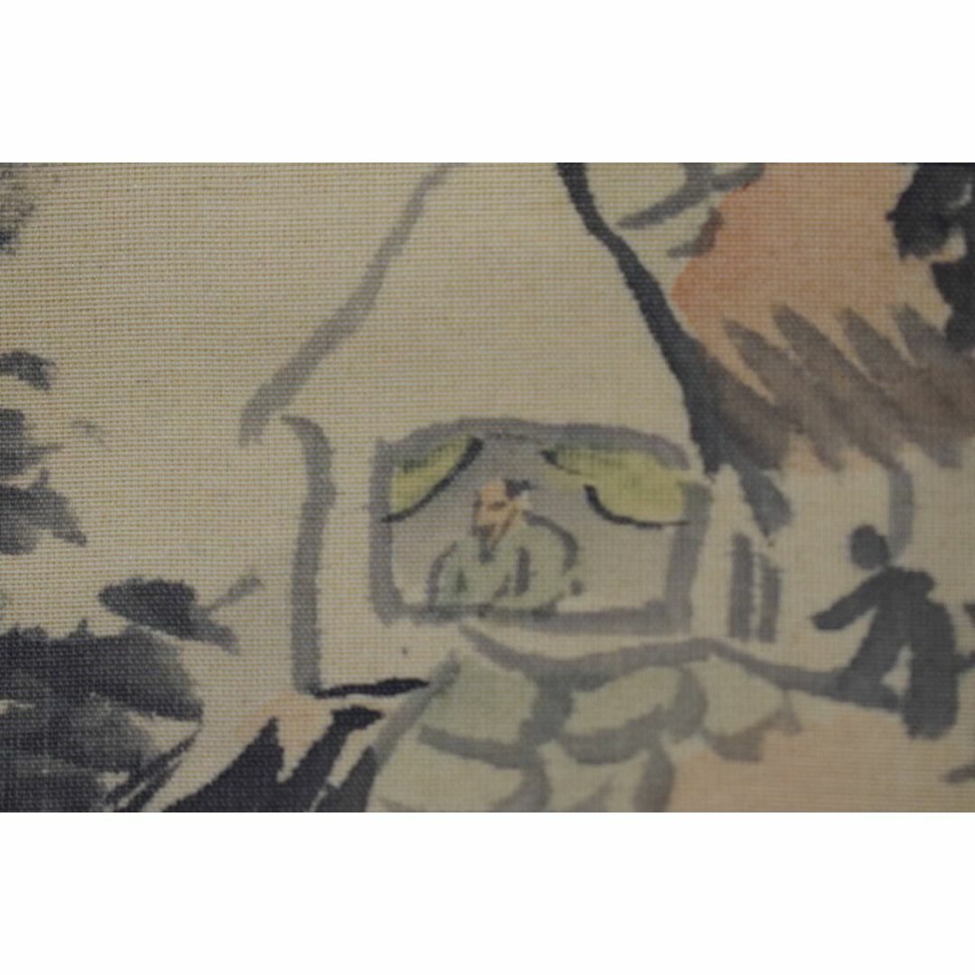 真作/大西太白/避暑向林泉図/山水人物図/掛軸☆宝船☆Z-