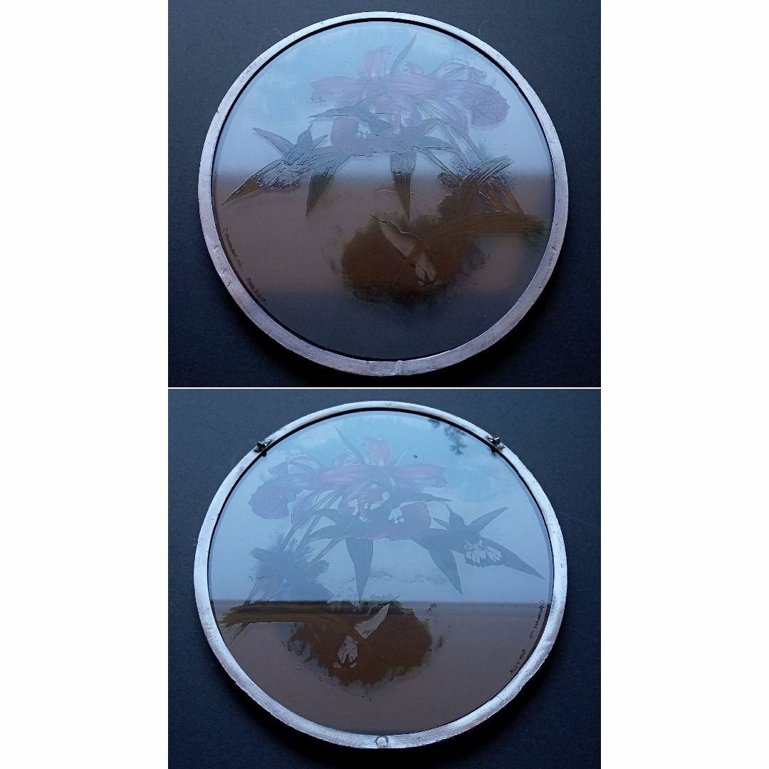 大判ステンドグラス Hummingbird ハミングバードと蘭グラスマスターズ