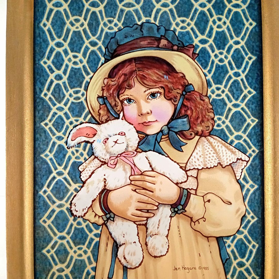 セール ジャン・ハガラ ステンドグラス 少女とお人形 レスリー グラス
