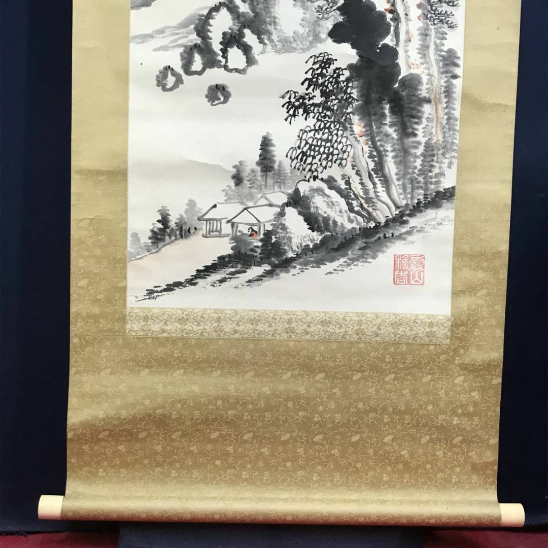 真作】逸堂/帝釈峡秋景図/秋景山水図/掛軸/名家伝来/AA-920 真作】逸堂