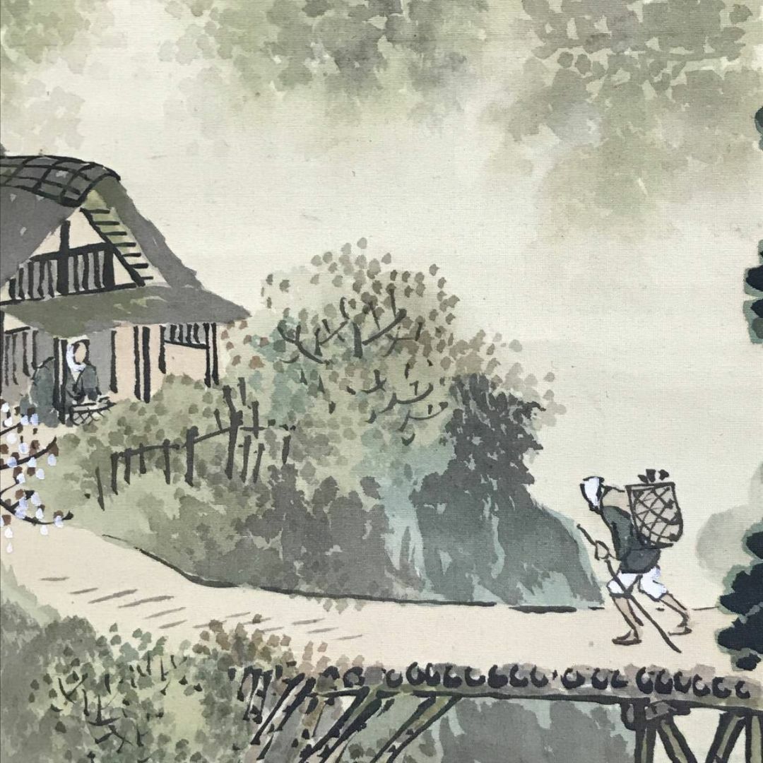 掛け軸 一鳳 『 桜 』 絹本 希少 軸装 茶道具 掛軸 美品 です。