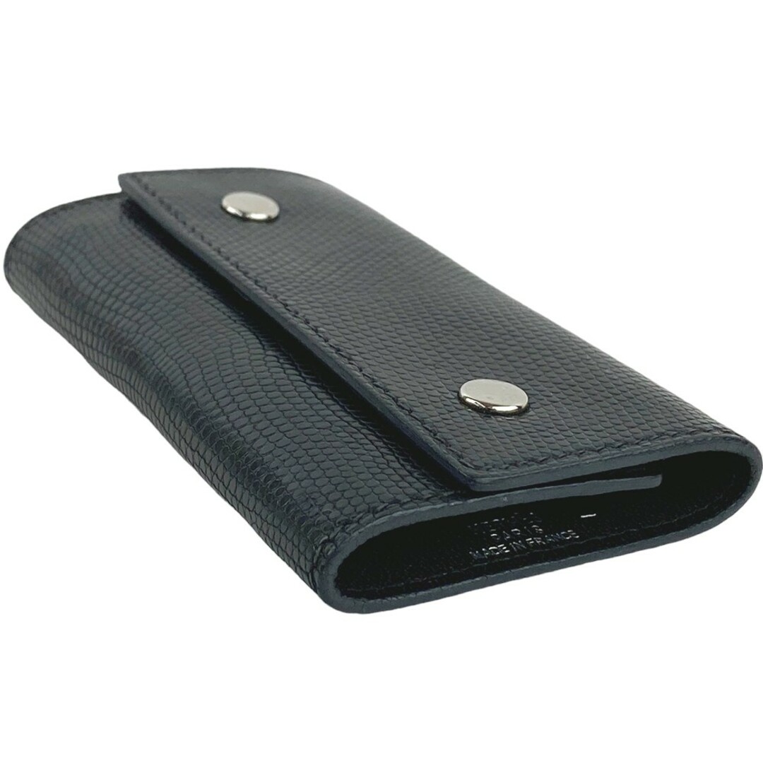 □美品□ エルメス セリエ エテュイクレ4 キーケース 4連 リザード 黒 F刻