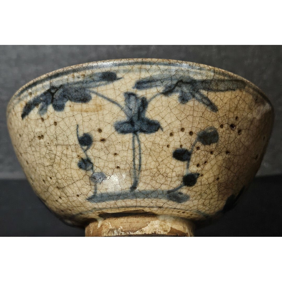 染付南京式碗 古染 アンティーク 送料込み1220 染付南京式碗 古染