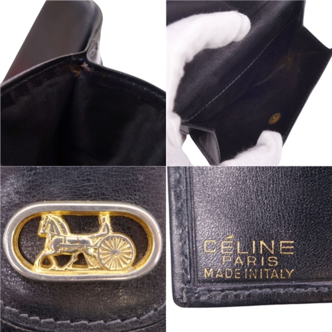CELINE - Vintage セリーヌ CELINE 財布 二つ折り財布 馬車金具