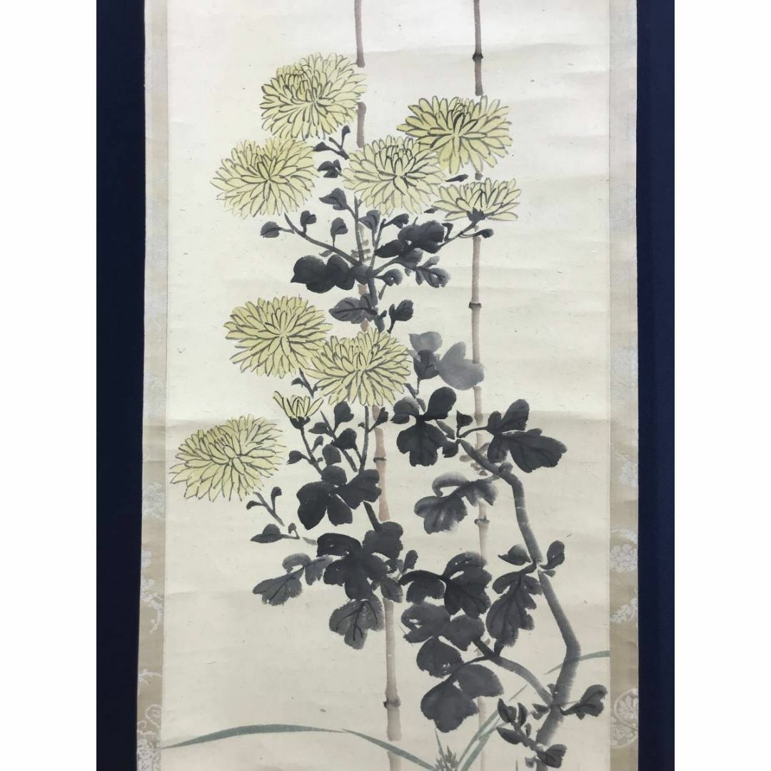 真作】玉木秋香/水草鶺鴒図/セキレイ図/花鳥図/掛軸/名家伝来/AD-669