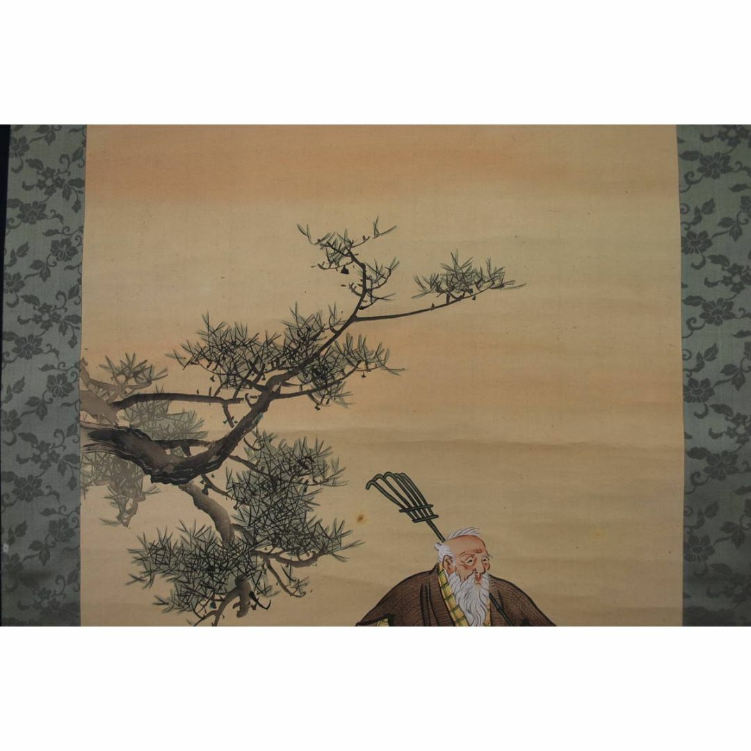 真作】森寛斎/菅原道真公図/掛軸☆宝船☆Z-450 真作】森寛斎/菅原道真