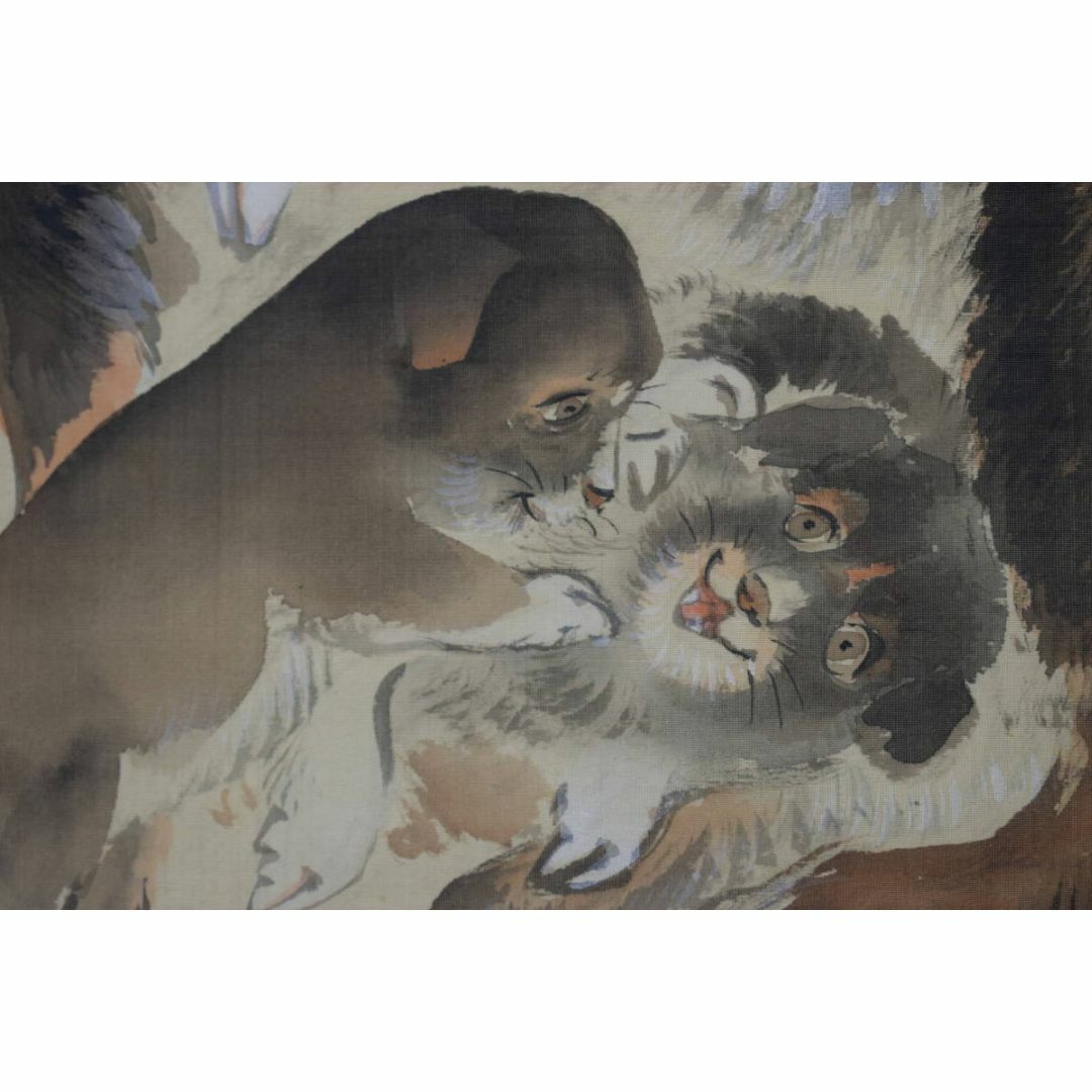 真作】石井金陵/犬図/掛軸☆宝船☆Y-524