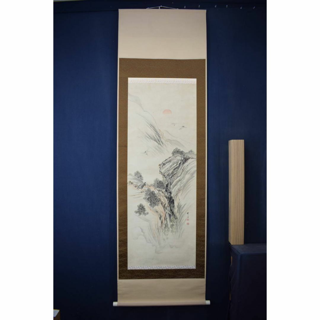 作者不詳/若松鶴亀図/掛軸☆宝船☆Z-130